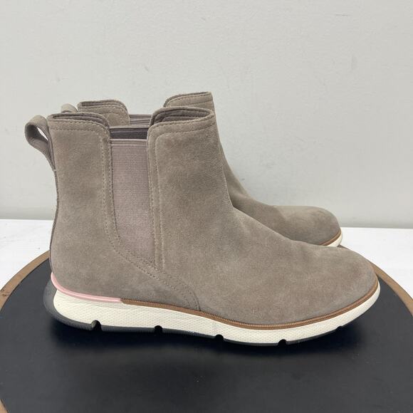 Cole Haan Boots‎ Women 10B Brown Suede Pull On Chelsea Grand OS Platform Sole - Picture 1 of 11